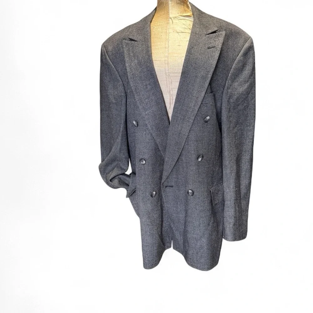 Austin Reed Pure Wool Blazer Sport Coat Men 42R Jacket Black Women Oversize XL